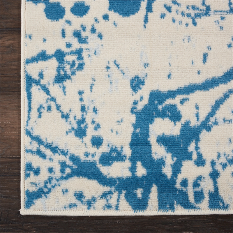 Nourison Jubilant 2' x 4' Ivory/Blue Modern Indoor Rug