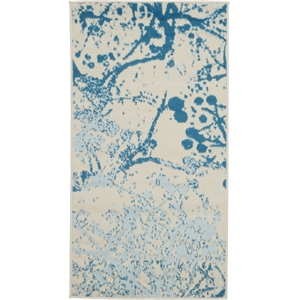 Nourison Jubilant 2' x 4' Ivory/Blue Modern Indoor Rug