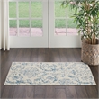 Nourison Jubilant 2' x 4' White and Blue Fabric Vintage Area Rug (2' x 4')