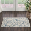 Nourison Jubilant 2' x 4' White and Blue Fabric Vintage Area Rug (2' x 4')