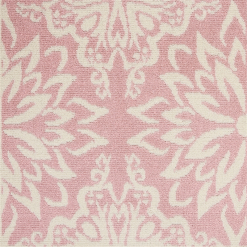 Nourison Jubilant 4' x 6' Pink Fabric Farmhouse Area Rug (4' x 6')