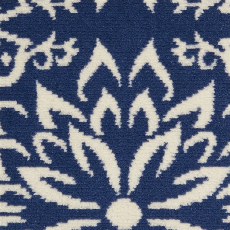 Nourison Jubilant 4' x 6' Navy/Ivory Farmhouse Indoor Rug Polypropylene