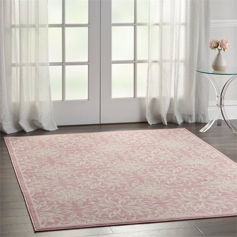 Nourison Home Jubilant 6' x 9' Ivory Pink Fabric Area Rug