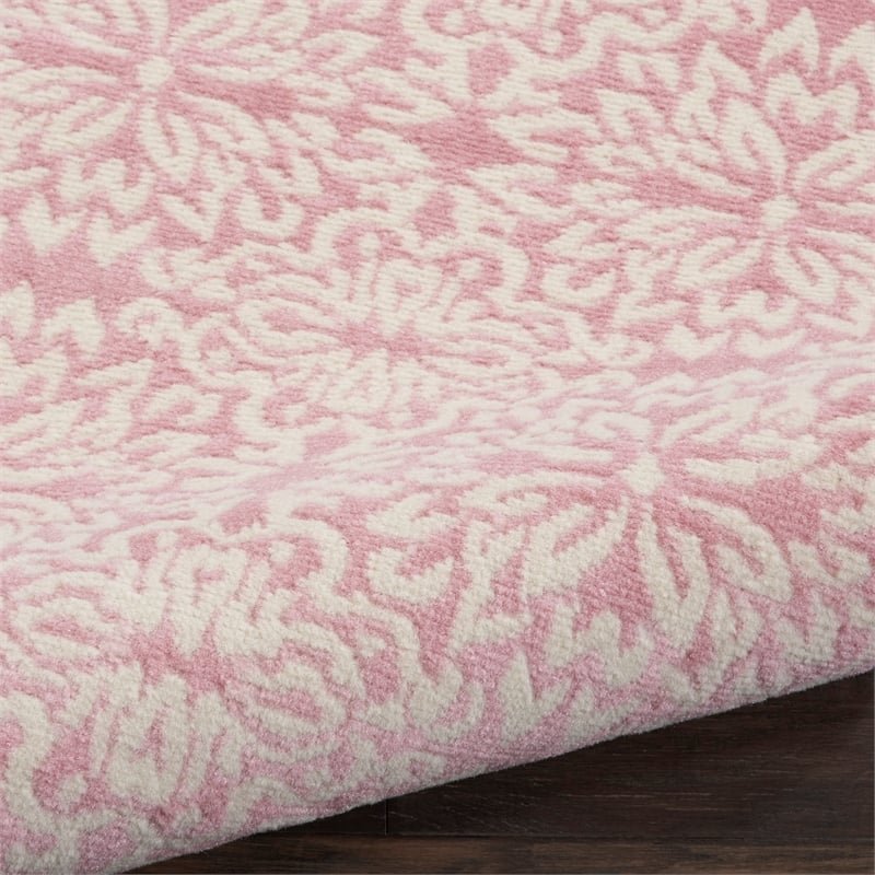 Nourison Home Jubilant 6' x 9' Ivory Pink Fabric Area Rug