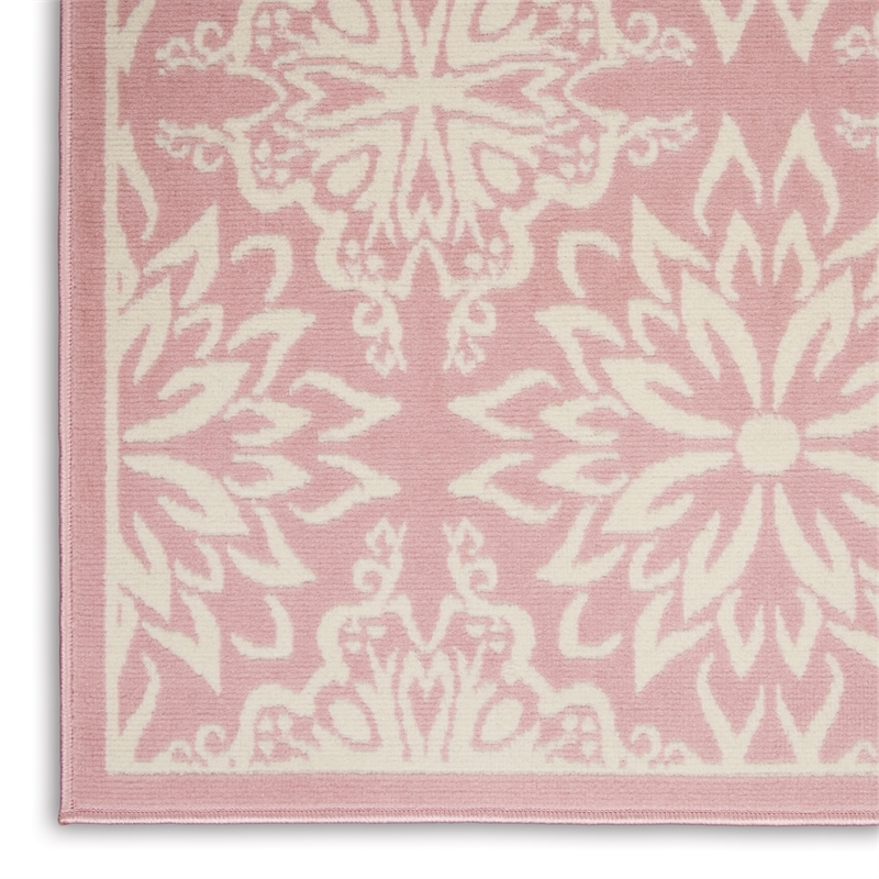 Nourison Home Jubilant 6' x 9' Ivory Pink Fabric Area Rug