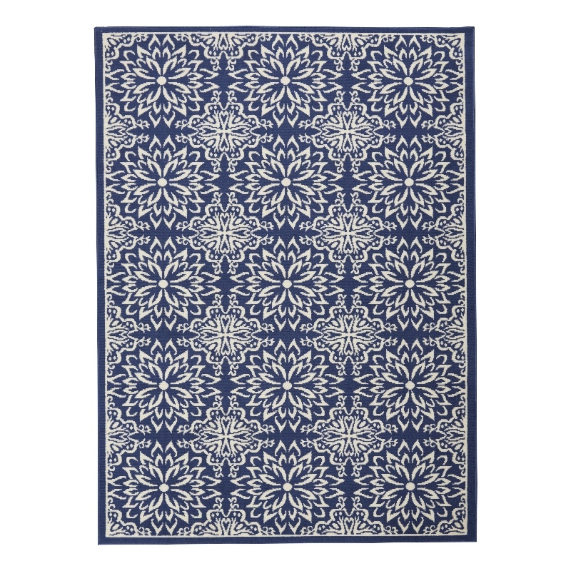 Nourison Jubilant 6' x 9' Navy/Ivory Farmhouse Indoor Rug