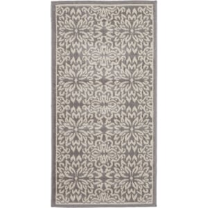 Nourison Jubilant 2' x 4' Gray Fabric Farmhouse Area Rug (2' x 4')