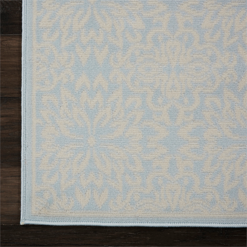Nourison Jubilant 2' x 4' Light Blue Fabric Farmhouse Area Rug (2' x 4')