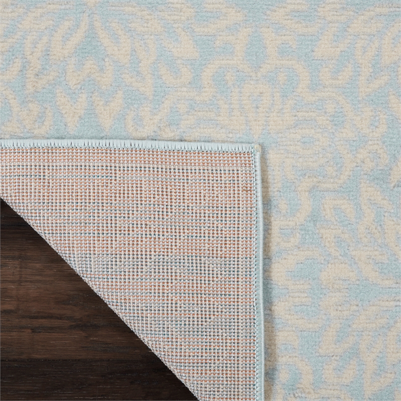 Nourison Jubilant 2' x 4' Light Blue Fabric Farmhouse Area Rug (2' x 4')