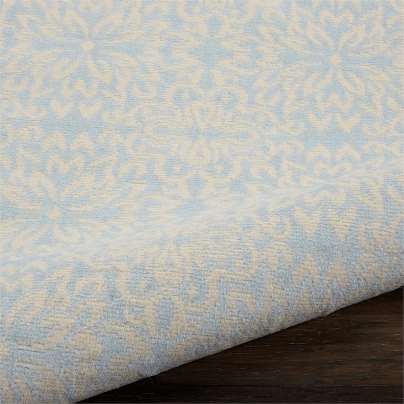 Nourison Jubilant 2' x 4' Light Blue Fabric Farmhouse Area Rug (2' x 4')