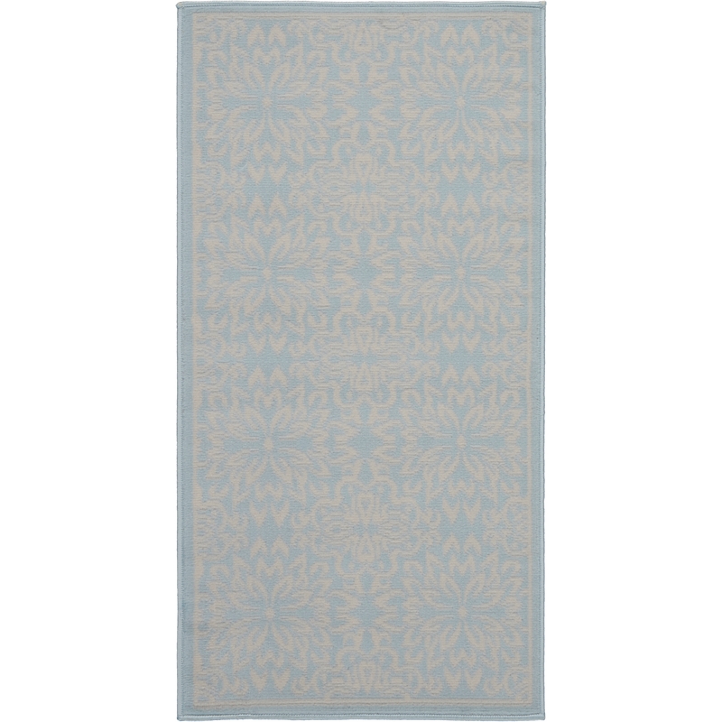 Nourison Jubilant 2' x 4' Light Blue Fabric Farmhouse Area Rug (2' x 4')