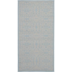 Nourison Jubilant 2' x 4' Light Blue Fabric Farmhouse Area Rug (2' x 4')