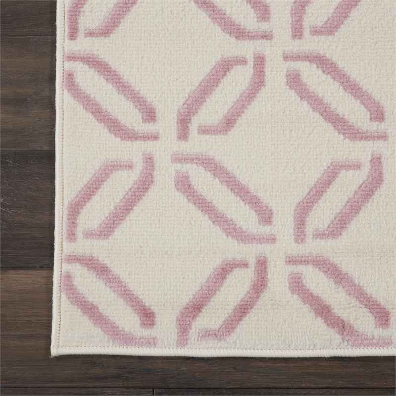 Nourison Jubilant 2' x 4' Ivory/Pink Contemporary Indoor Rug Polypropylene
