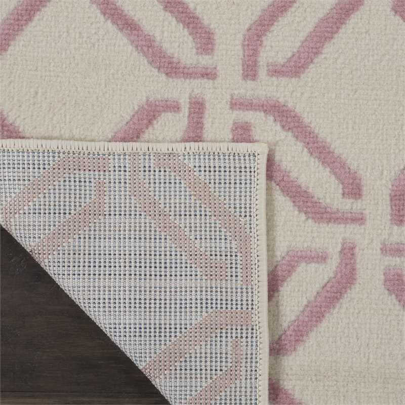 Nourison Jubilant 2' x 4' Ivory/Pink Contemporary Indoor Rug Polypropylene