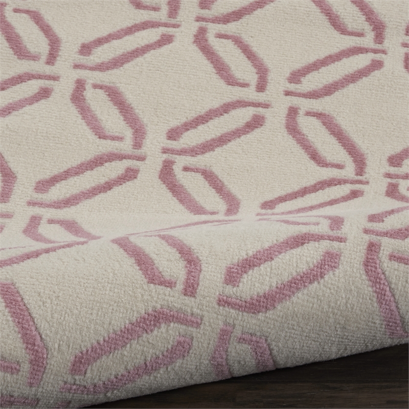 Nourison Jubilant 2' x 4' Ivory/Pink Contemporary Indoor Rug Polypropylene
