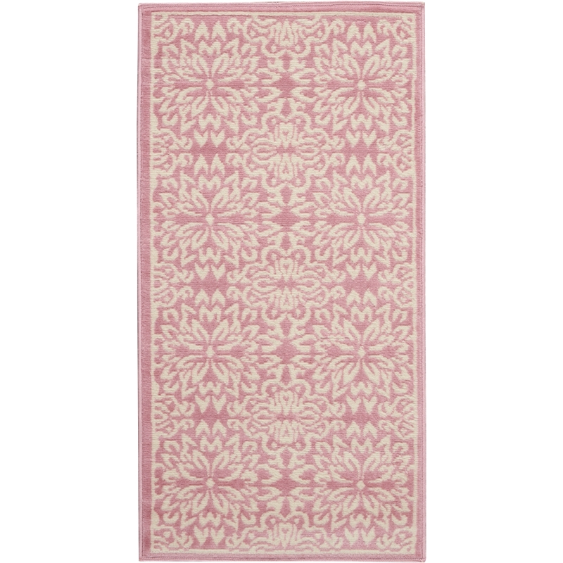 Nourison Jubilant 2' x 4' Pink Fabric Farmhouse Area Rug (2' x 4')