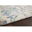 Nourison Jubilant 5' x 7' White and Blue Fabric Vintage Area Rug (5' x 7')
