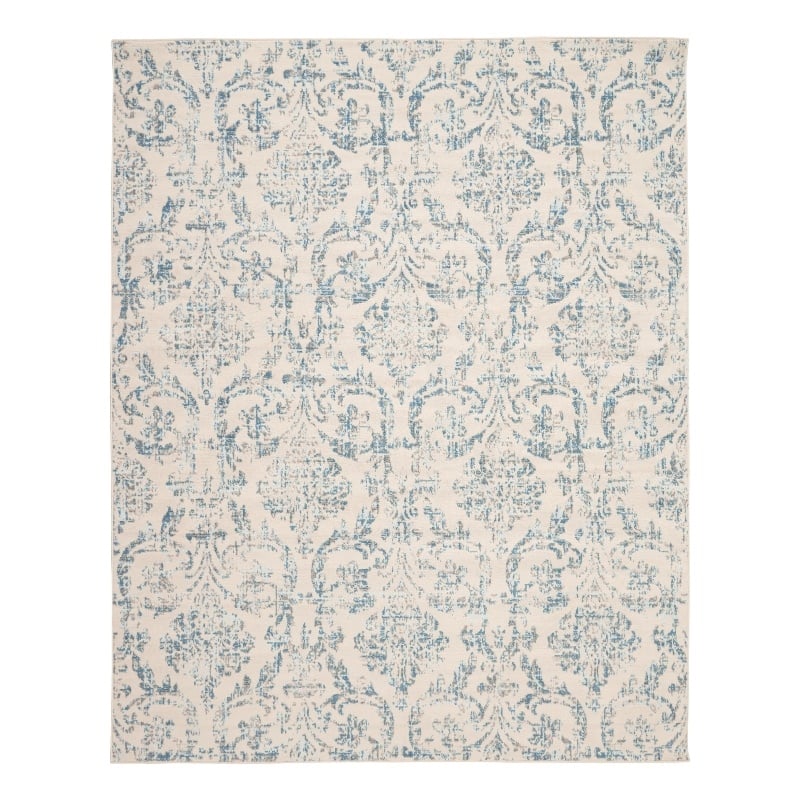 Nourison Jubilant 7' x 10' Ivory/Blue Vintage Indoor Rug Polypropylene