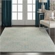 Nourison Jubilant 5' x 7' Aqua Fabric Farmhouse Area Rug (5' x 7')