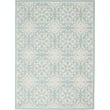 Nourison Jubilant 5' x 7' Aqua Fabric Farmhouse Area Rug (5' x 7')