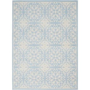 Nourison Jubilant 5' x 7' Light Blue Fabric Farmhouse Area Rug (5' x 7')