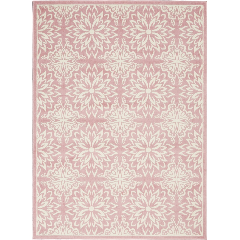 Nourison Jubilant 5' x 7' Pink Fabric Farmhouse Area Rug (5' x 7')
