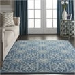 Nourison Jubilant 4' x 6' Ivory/Blue Farmhouse Indoor Rug Polypropylene