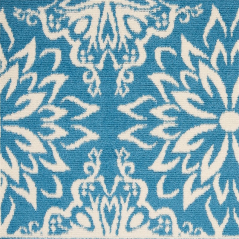 Nourison Jubilant 4' x 6' Ivory/Blue Farmhouse Indoor Rug Polypropylene