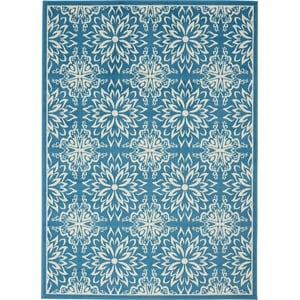 Nourison Jubilant 4' x 6' Ivory/Blue Farmhouse Indoor Rug Polypropylene