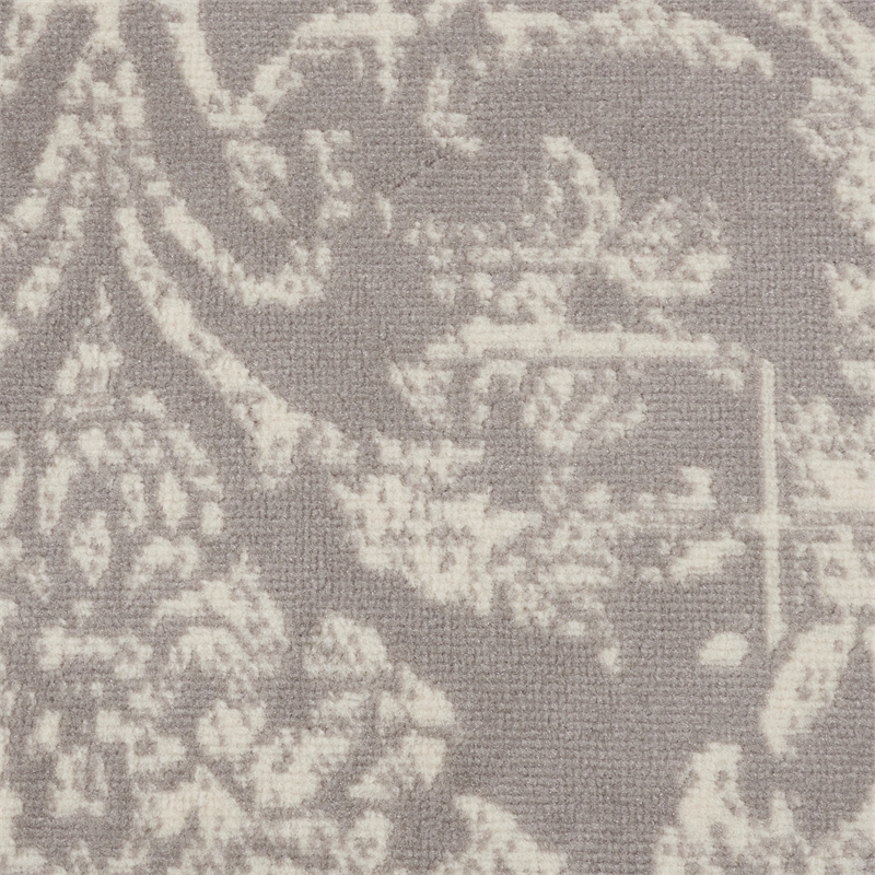 Nourison Jubilant 5' x Round Gray Fabric Vintage Area Rug (5' Round)