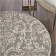 Nourison Jubilant 5' x Round Gray Fabric Vintage Area Rug (5' Round)