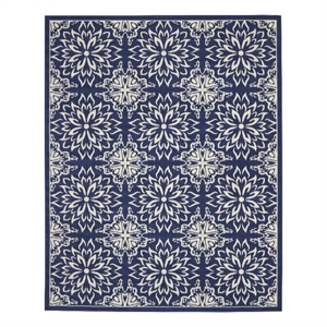 Nourison Jubilant 7'10&quot x 9'10&quot Navy/Ivory Farmhouse Indoor Rug Polypropylene