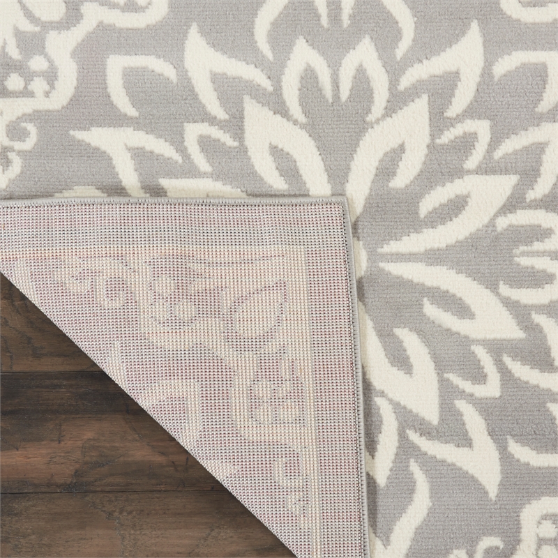 Nourison Jubilant 3' x 5' Gray Fabric Farmhouse Area Rug (3' x 5')