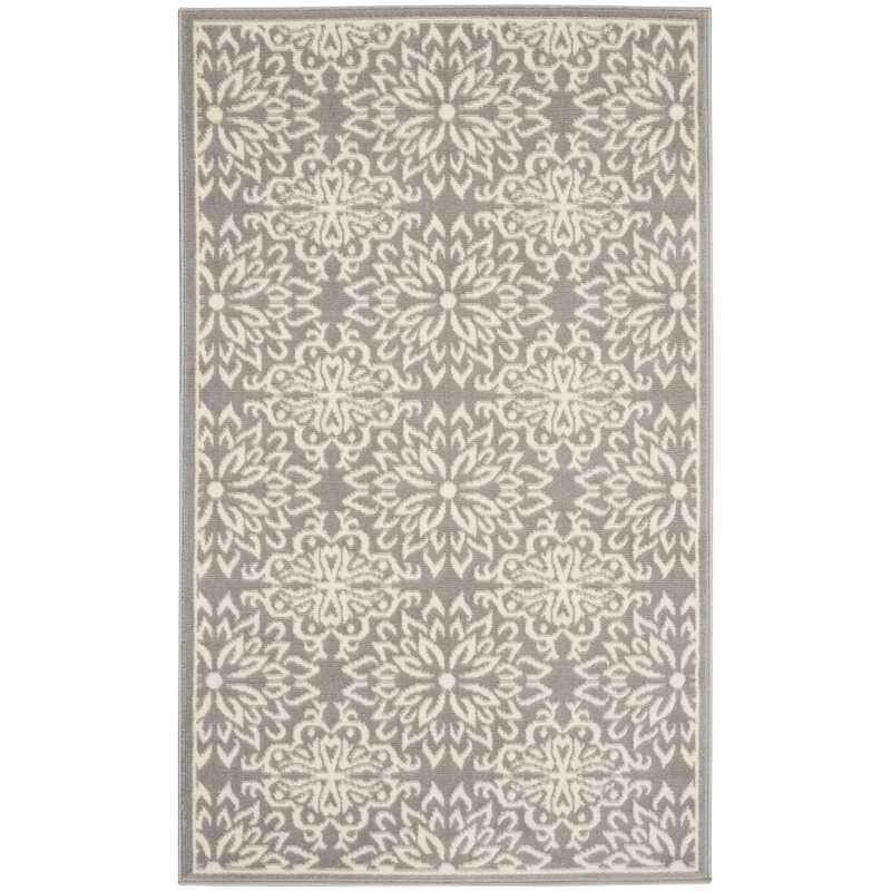 Nourison Jubilant 3' x 5' Gray Fabric Farmhouse Area Rug (3' x 5')