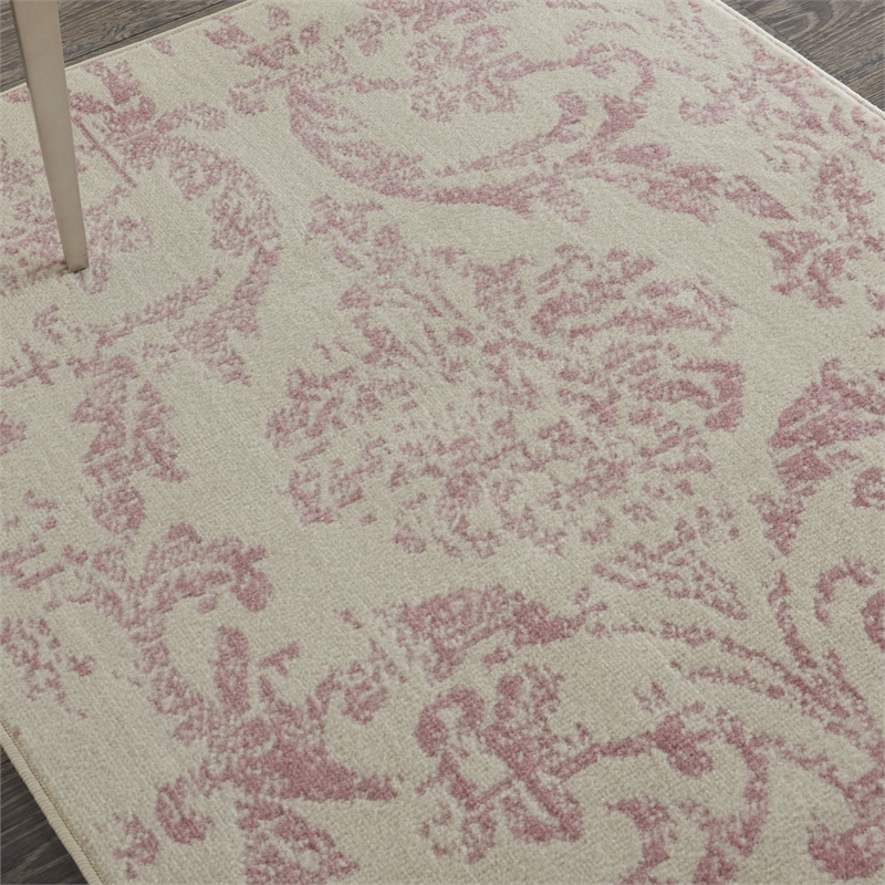 Nourison Jubilant 3' x 5' Ivory/Pink Vintage Indoor Rug Polypropylene