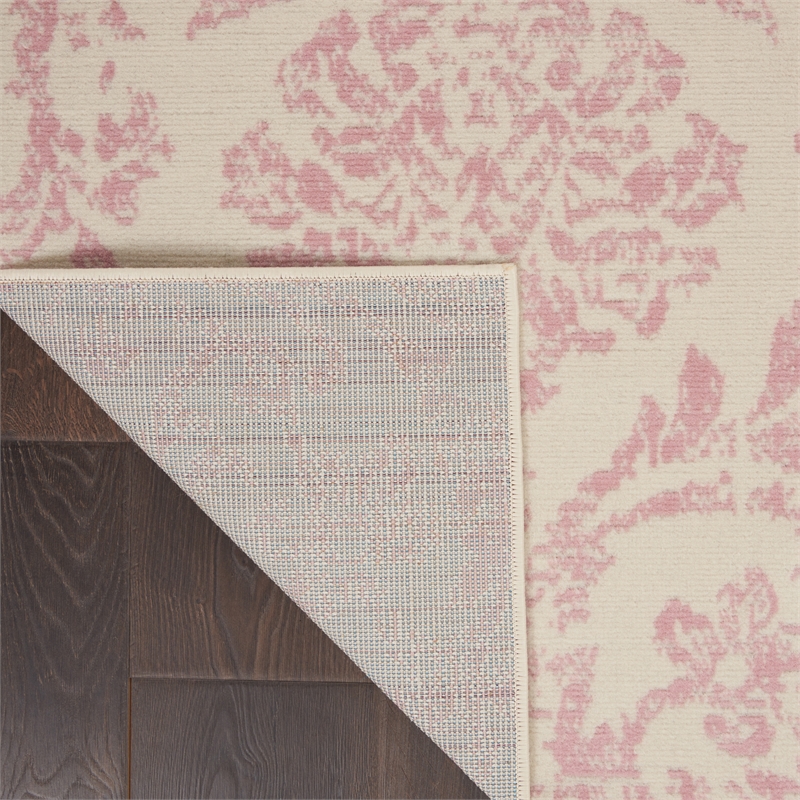 Nourison Jubilant 3' x 5' Ivory/Pink Vintage Indoor Rug Polypropylene