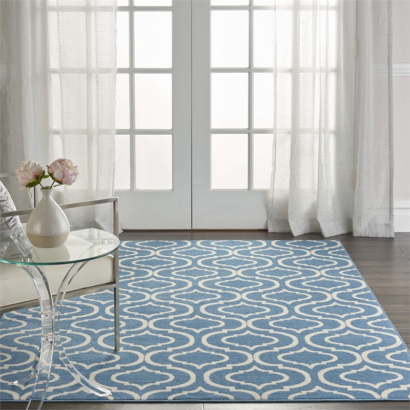 Nourison Jubilant 4' x 6' Blue Contemporary Indoor Rug
