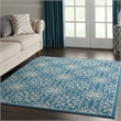 Nourison Jubilant 6' x 9' Ivory/Blue Farmhouse Indoor Rug Polypropylene