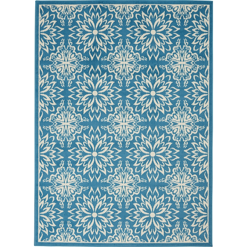 Nourison Jubilant 6' x 9' Ivory/Blue Farmhouse Indoor Rug Polypropylene
