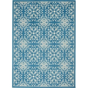 Nourison Jubilant 6' x 9' Ivory/Blue Farmhouse Indoor Rug Polypropylene