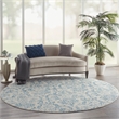 Nourison Jubilant 8' x round Ivory/Blue Vintage Indoor Rug Polypropylene