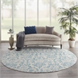 Nourison Jubilant 8' x round Ivory/Blue Vintage Indoor Rug Polypropylene