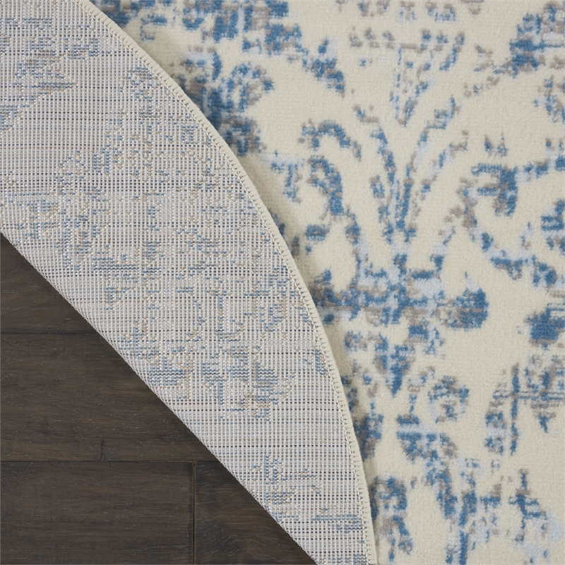 Nourison Jubilant 8' x round Ivory/Blue Vintage Indoor Rug Polypropylene