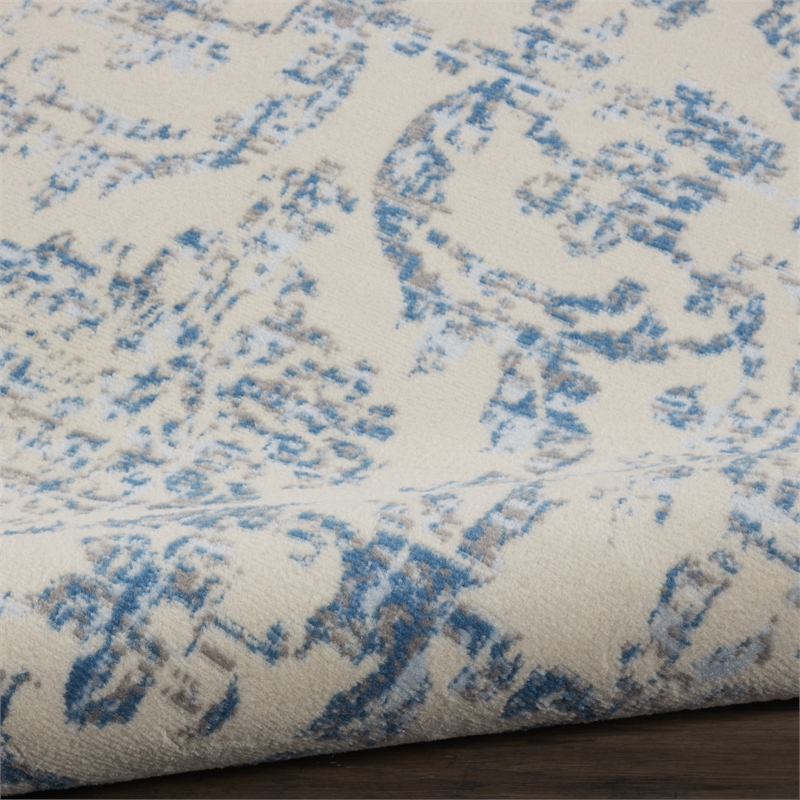 Nourison Jubilant 8' x round Ivory/Blue Vintage Indoor Rug Polypropylene