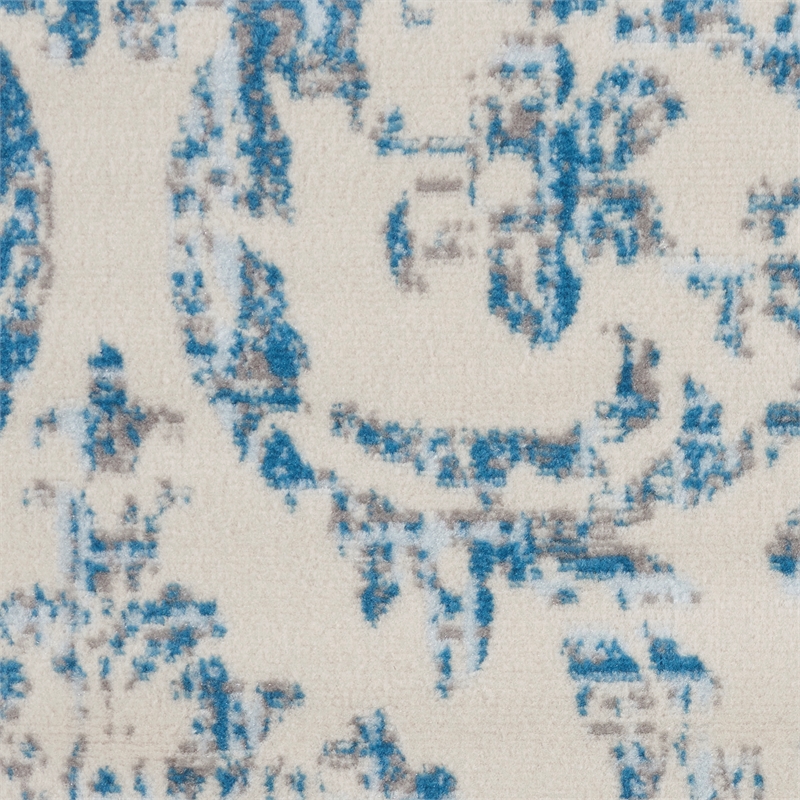 Nourison Jubilant 8' x round Ivory/Blue Vintage Indoor Rug Polypropylene