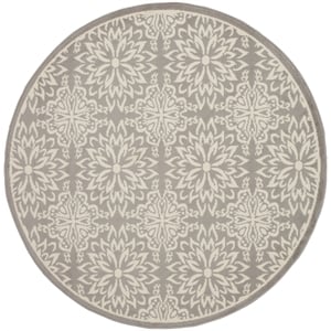 Nourison Jubilant 8' x Round Gray Fabric Farmhouse Area Rug (8' Round)