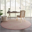 Nourison Jubilant 8' x round Ivory/Pink Farmhouse Indoor Rug Polypropylene