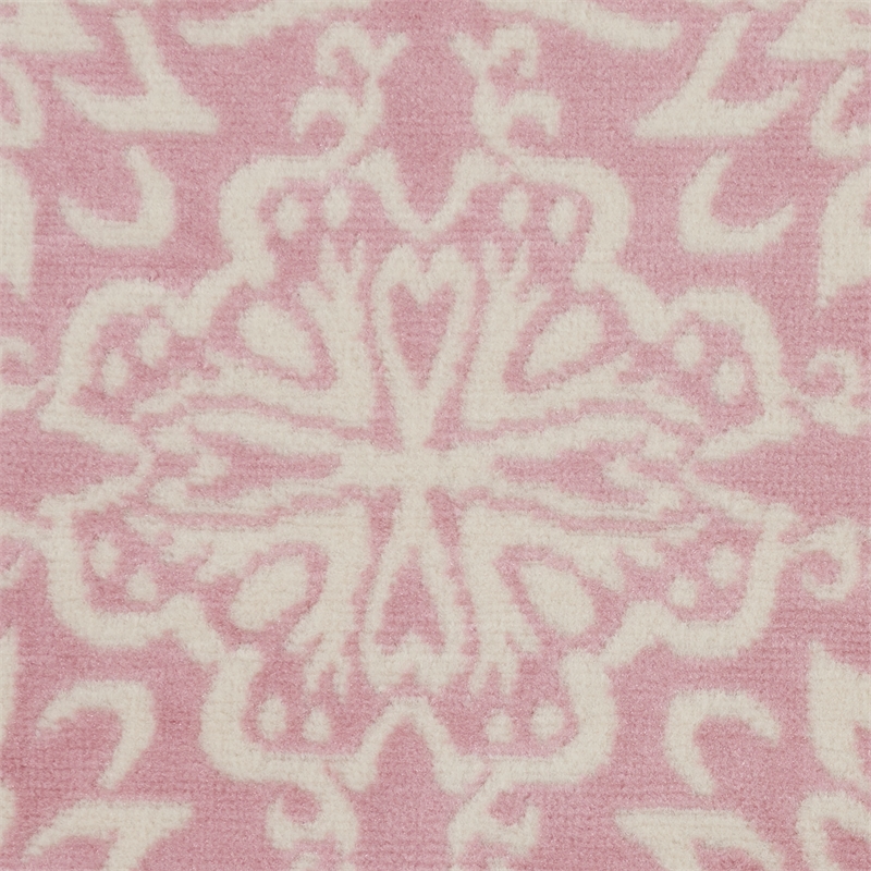 Nourison Jubilant 8' x round Ivory/Pink Farmhouse Indoor Rug Polypropylene