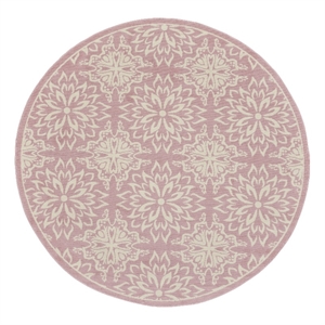 Nourison Jubilant 8' x round Ivory/Pink Farmhouse Indoor Rug Polypropylene