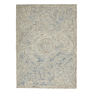 Nourison Linked 3'9&quot x 5'9&quot Blue/Multi Bohemian Indoor Rug Wool